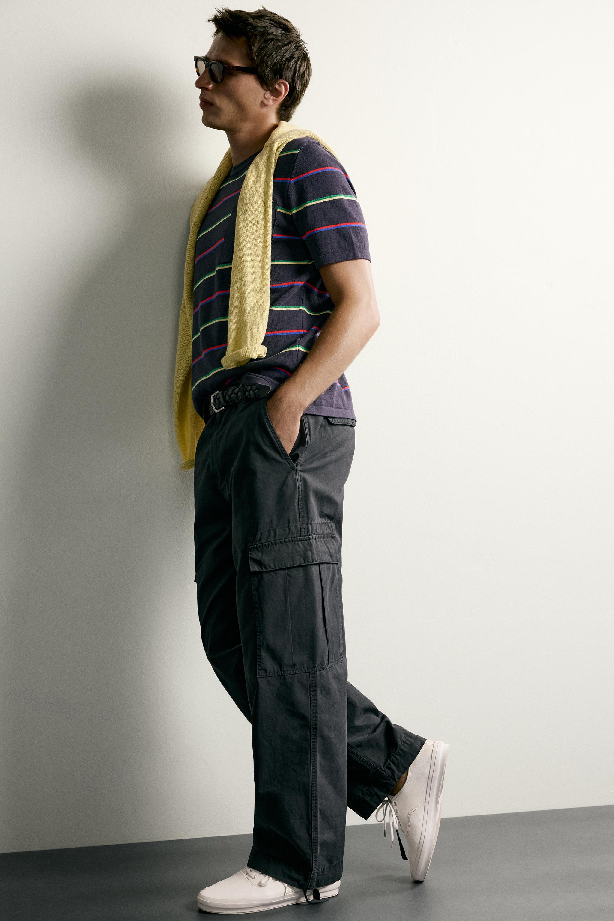STRIPED JACQUARD KNIT T-SHIRT